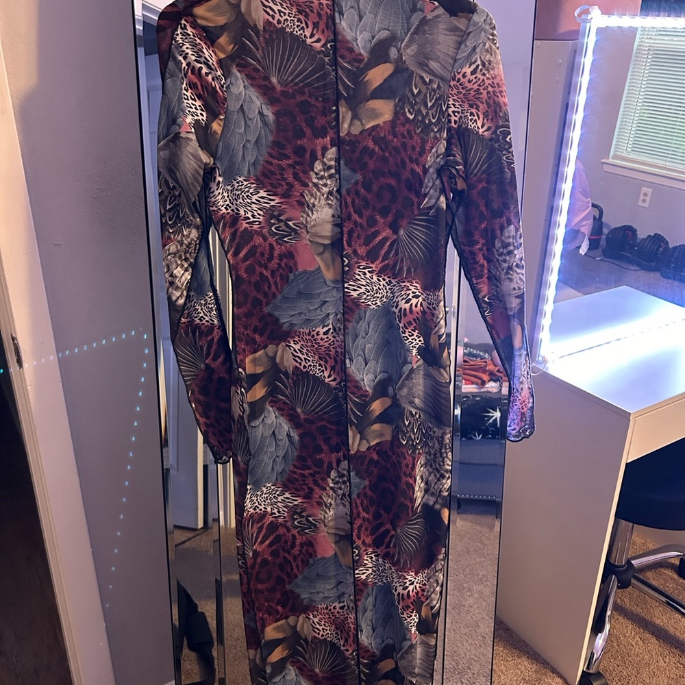 Sheer Animal Print Dress